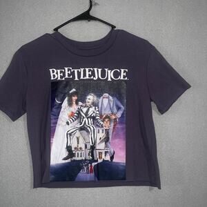 Beetlejuice T-Shirt Women’s XS Purple Cropped Casual Cut